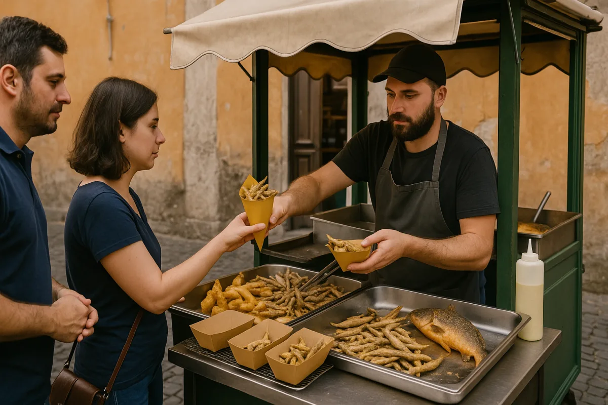 Street food a base di pesce d'acqua dolce nel Lazio: piccoli chioschi dai sapori autentici