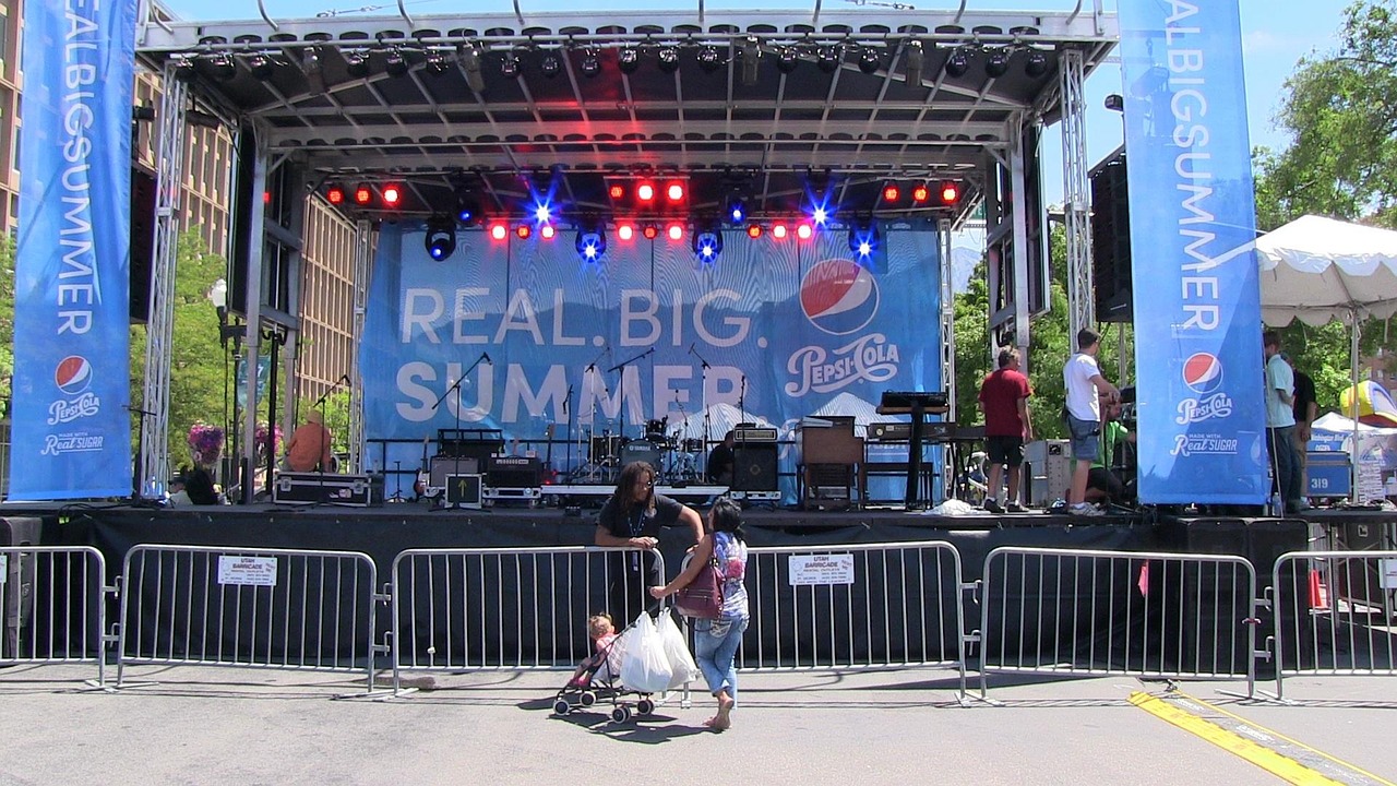 Persone che si godono un concerto all'aperto sotto un cielo stellato.