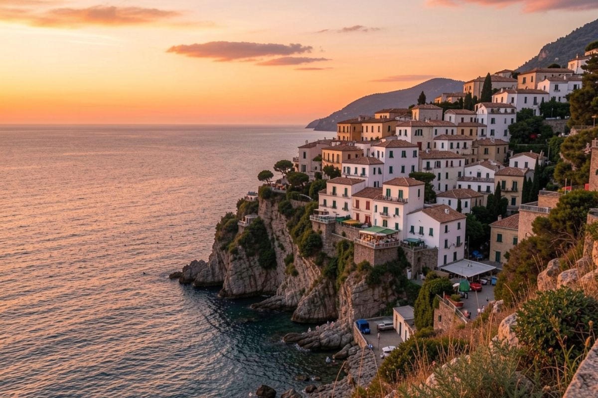 Viaggiatore solitario che esplora una pittoresca piazza italiana, circondato da monumenti storici.